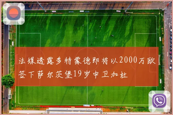法媒透露多特蒙德即将以2000万欧签下萨尔茨堡19岁中卫加杜